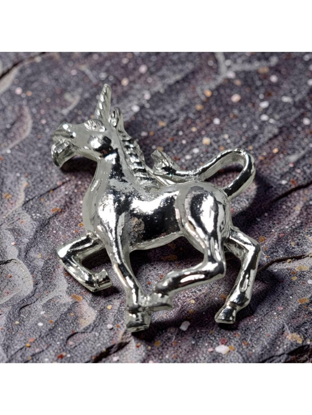 Vintage Gerry's Unicorn Silver Tone Pin - Pendant 1.38"Lx1.50"H